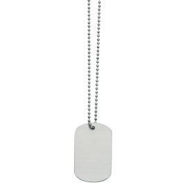 The Catalogue Metal Dog Tag is a stainless steel blank dog tag. Custom brand with laser engraving. Includes chain.