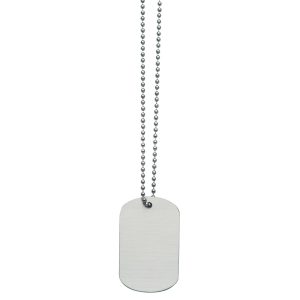 DT2-metal-dog-tag The Catalogue Metal Dog Tag is a stainless steel blank dog tag. Custom brand with laser engraving. Includes chain.