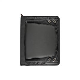 The Catalogue Elleven Large Zippered Padfolio is a Nylon and Polyester, zippered folder with pockets and holders. Writing pad included.