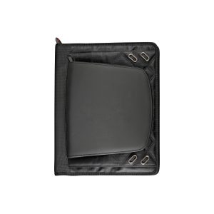 The Catalogue Elleven Large Zippered Padfolio is a Nylon and Polyester, zippered folder with pockets and holders. Writing pad included.