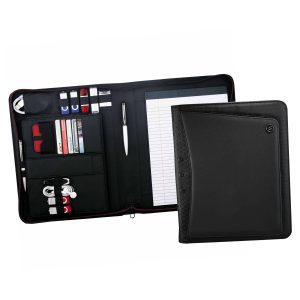 The Catalogue Elleven Vapor Zippered Padfolio is a textured ultrahyde, zippered business folder. Multiple holders.
