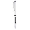 The Catalogue Elleven Triple Grip Ballpoint Stylus Pen is a striking, metal, twist action pen. Rubberised stylus end. Black ink.