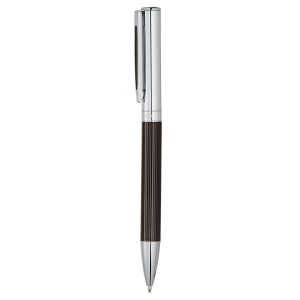 The Catalogue Luxe Portsmouth Ballpoint Pen is a metal, twist action pen. Black ink. Available in Black/Silver.