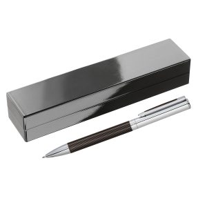 The Catalogue Luxe Portsmouth Ballpoint Pen is a metal, twist action pen. Black ink. Available in Black/Silver.