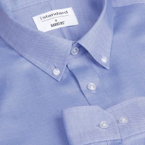 The Catalogue Barkers Clifton Shirt – Mens is a 95% cotton shirt. Tapered fit. Available in French Blue. Sizes S - 3XL, 5XL.