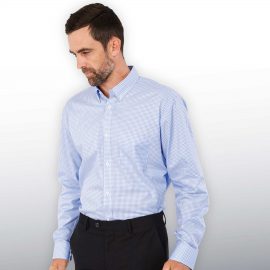 The Catalogue Barkers Hudson Check Shirt – Mens is a 100% cotton shirt. Tapered fit. Available in Sky Blue/White. Sizes S - 3XL, 5XL.