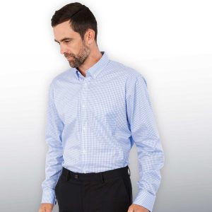 The Catalogue Barkers Hudson Check Shirt – Mens is a 100% cotton shirt. Tapered fit. Available in Sky Blue/White. Sizes S - 3XL, 5XL.