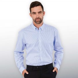 The Catalogue Barkers Hudson Check Shirt – Mens is a 100% cotton shirt. Tapered fit. Available in Sky Blue/White. Sizes S - 3XL, 5XL.