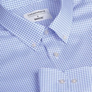 The Catalogue Barkers Hudson Check Shirt – Mens is a 100% cotton shirt. Tapered fit. Available in Sky Blue/White. Sizes S - 3XL, 5XL.