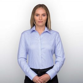 The Catalogue Barkers Hudson Check Shirt – Womens is a 100% cotton shirt. Tapered fit. Available in Sky Blue/White. Sizes 8 - 20.