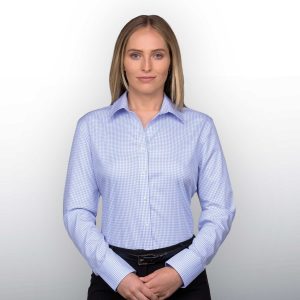 barkers-hudson-check-shirt-sky-blue_white---womens-1 The Catalogue Barkers Hudson Check Shirt – Womens is a 100% cotton shirt. Tapered fit. Available in Sky Blue/White. Sizes 8 - 20.