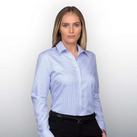 The Catalogue Barkers Hudson Check Shirt – Womens is a 100% cotton shirt. Tapered fit. Available in Sky Blue/White. Sizes 8 - 20.