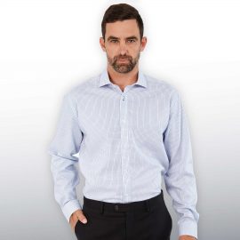 The Catalogue Barkers Lyndhurst Check Shirt – Mens is a 100% cotton shirt. Tapered fit. Available in White/Blue. Sizes S - 3XL, 5XL.