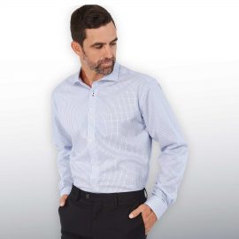 The Catalogue Barkers Lyndhurst Check Shirt – Mens is a 100% cotton shirt. Tapered fit. Available in White/Blue. Sizes S - 3XL, 5XL.