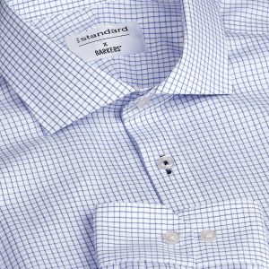 The Catalogue Barkers Lyndhurst Check Shirt – Mens is a 100% cotton shirt. Tapered fit. Available in White/Blue. Sizes S - 3XL, 5XL.