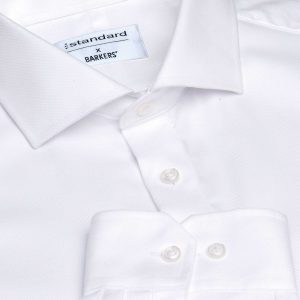 The Catalogue Barkers Origin Shirt – Mens is a 100% cotton shirt. Tapered fit. Available in White. Sizes S - 3XL, 5XL.