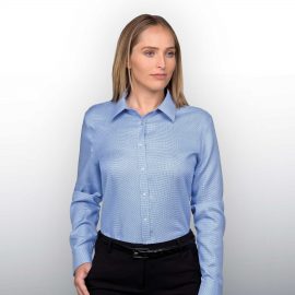 The Catalogue Barkers Quadrant Shirt – Womens is a 100% cotton shirt. Tapered fit. Available in Cobalt Blue. Sizes 8 - 20.