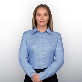 The Catalogue Barkers Quadrant Shirt – Womens is a 100% cotton shirt. Tapered fit. Available in Cobalt Blue. Sizes 8 - 20.