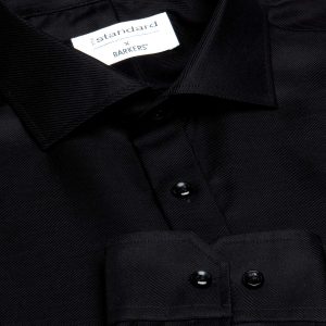 The Catalogue Barkers Tyler Shirt – Mens is a 100% cotton shirt. Tapered fit. Available in Black. Sizes S - 3XL, 5XL.