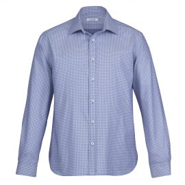 The Catalogue The Farrell Shirt – Mens is a 100% cotton shirt. Tapered fit. Available in Navy/White. Sizes S - 3XL, 5XL.