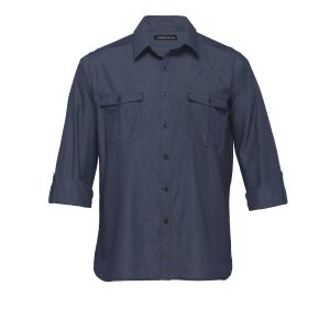 The Catalogue The Grange Shirt – Mens is a 65% polyester/35% cotton shirt. Tapered fit. Available in Indigo. Sizes S - 3XL, 5XL.
