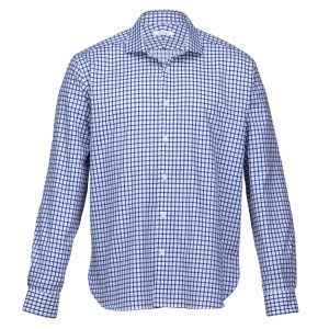 The Catalogue The Identity Check Shirt – Mens is 100% cotton shirt. Tapered fit. Available in French Blue/White. Sizes S - 3XL, 5XL.