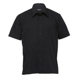 The Catalogue The Republic Short Sleeve Shirt – Mens is a 65% polyester/35% cotton shirt. Tapered fit. Black. Sizes S - 3XL, 5XL.