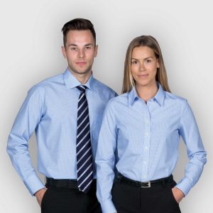 The Catalogue The Broadway Check Shirt – Mens is a 65% polyester/35% cotton shirt. Classic fit. Available in Sky/White. Sizes S - 3XL, 5XL.