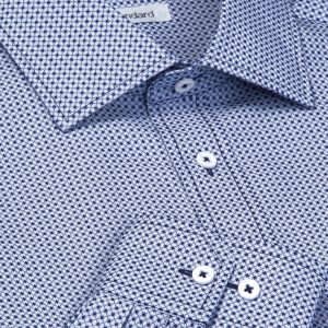 The Catalogue The Farrell Shirt – Mens is a 100% cotton shirt. Tapered fit. Available in Navy/White. Sizes S - 3XL, 5XL.