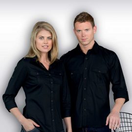The Catalogue The Protocol Shirt – Mens is a 68% cotton blend shirt. Tapered fit. Available in Black. Sizes S - 3XL, 5XL.