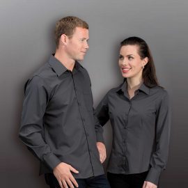 The Catalogue The Republic Long Sleeve Shirt – Mens is a 65% polyester/35% cotton shirt. Tapered fit. 3 colours. Sizes S - 3XL, 5XL.
