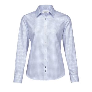 The Catalogue Barkers Lyndhurst Check Shirt – Womens is a 100% cotton shirt. Tapered fit. Available in White/Blue. Sizes 8 - 20.