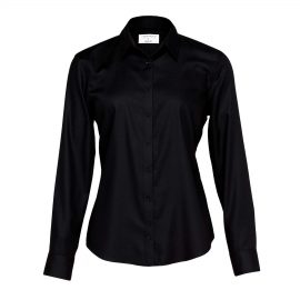 The Catalogue Barkers Tyler Shirt – Womens is a 100% cotton shirt. Tapered fit. Available in Black. Sizes 8 - 20.