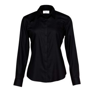 The Catalogue Barkers Tyler Shirt – Womens is a 100% cotton shirt. Tapered fit. Available in Black. Sizes 8 - 20.