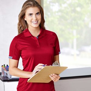 The Catalogue Womens Kiso Short Sleeve Polo is a 100% micro polyester, textured knit polo. Available in 6 colours. Sizes XS - 3XL.