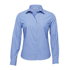 The Catalogue The Euro Corporate Stripe Shirt – Womens is a 65% polyester blend, striped shirt. Classic fit. 2 colours. Sizes 8 - 22.