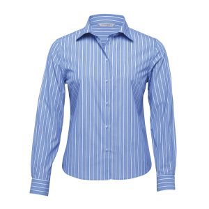 The Catalogue The Euro Corporate Stripe Shirt – Womens is a 65% polyester blend, striped shirt. Classic fit. 2 colours. Sizes 8 - 22.