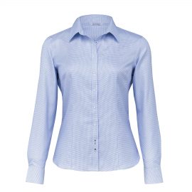 The Catalogue The Newport Shirt – Womens is a 100% cotton shirt. Tapered fit. Available in Blue/White. Sizes 8 - 26.