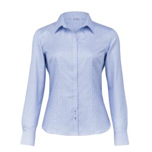 The Catalogue The Newport Shirt – Womens is a 100% cotton shirt. Tapered fit. Available in Blue/White. Sizes 8 - 26.