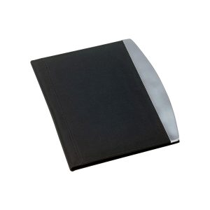 The Catalogue Alu Edge A4 Metal Plate Portfolio is a 1200D material folder with an aluminium edge panel. Writing pad included.