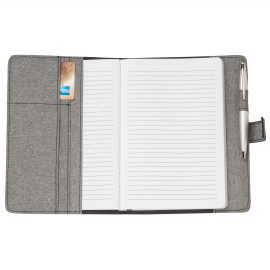 The Catalogue Trekk Journal Book is a grey melange polyester cover with magnetic closure. A5 bound journal book.