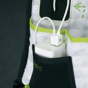 The Catalogue Zoom Stretch Compu-Backpack is a polyester backpack with multiple pockets. Padded straps. Holds 17" laptops.