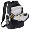The Catalogue Zoom Stretch Compu-Backpack is a polyester backpack with multiple pockets. Padded straps. Holds 17" laptops.
