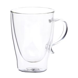 The Catalogue Aroma Glass Coffee Cup Set is a glass coffee cup set. 2 double walled cups. Each glass holds 310ml.