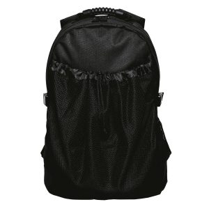 The Catalogue Basket Backpack is a polyester backpack with multiple mesh pockets. Heavy duty grab handle and rubber feet.