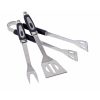 The Catalogue BBQ Grill Tool Set is a 3-piece, stainless steel BBQ set. Includes a polyester carry bag. Available in Black.
