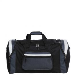 The Catalogue Contrast Gear Sports Bag is a polyester sports bag with multiple compartments. Shoulder strap and handle. 4 colours.