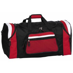 The Catalogue Contrast Gear Sports Bag is a polyester sports bag with multiple compartments. Shoulder strap and handle. 4 colours.