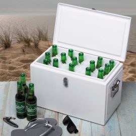 The Catalogue Detroit 20L Cooler Box is an iron outer cool box with a leak proof, insulated liner. Side carry handles. Holds 20L.