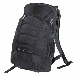 fluid-backpack-black_charcoal The Catalogue Fluid Backpack is a polyester backpack with multiple compartments. Padded shoulder strap with phone pouch. 4 colours.